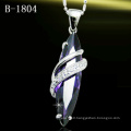 Sterling Silver Jewelry with Purple CZ Pendant (B-1804)